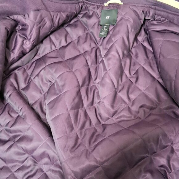 H&M Purple Varsity Jacket with Letter 'B' Patch Size Large - Picture 8 of 9
